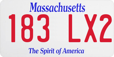 MA license plate 183LX2