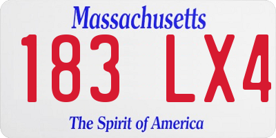 MA license plate 183LX4