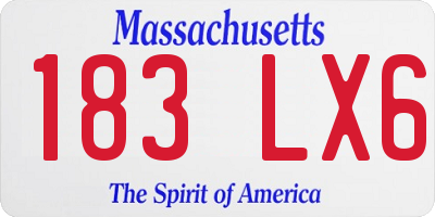 MA license plate 183LX6