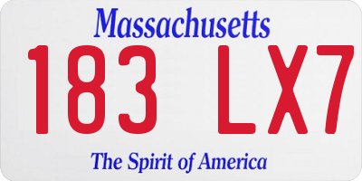MA license plate 183LX7
