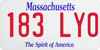 MA license plate 183LY0