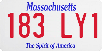 MA license plate 183LY1