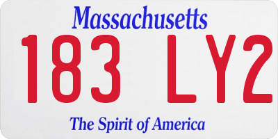 MA license plate 183LY2