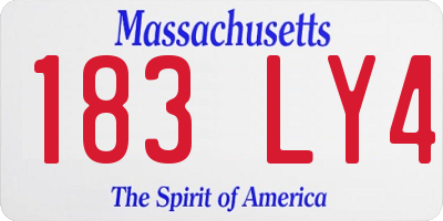 MA license plate 183LY4