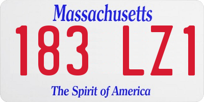 MA license plate 183LZ1