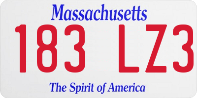 MA license plate 183LZ3