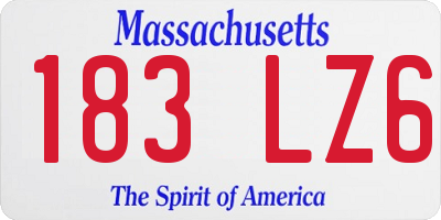 MA license plate 183LZ6
