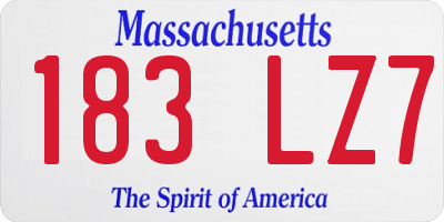 MA license plate 183LZ7