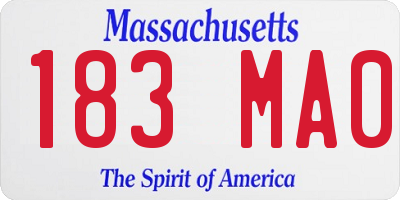 MA license plate 183MA0