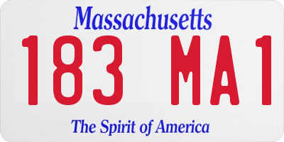 MA license plate 183MA1