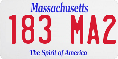 MA license plate 183MA2