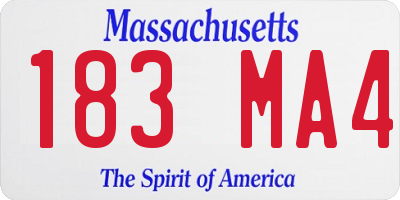 MA license plate 183MA4