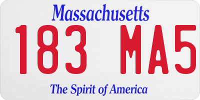 MA license plate 183MA5
