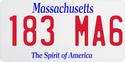 MA license plate 183MA6