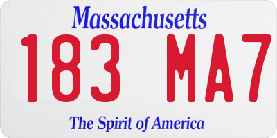 MA license plate 183MA7
