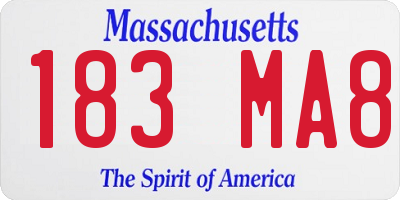 MA license plate 183MA8