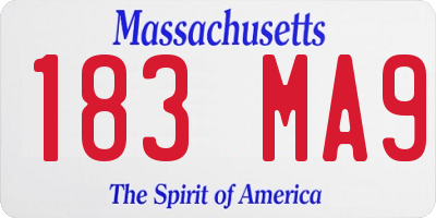 MA license plate 183MA9