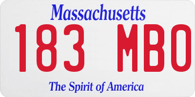 MA license plate 183MB0