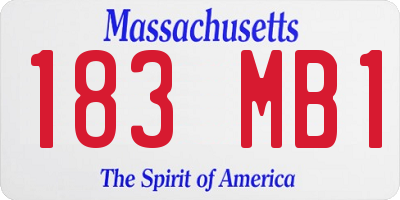 MA license plate 183MB1