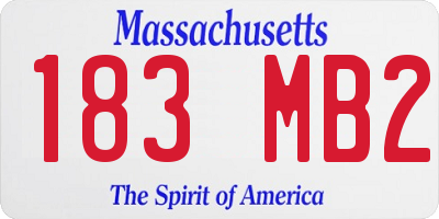 MA license plate 183MB2