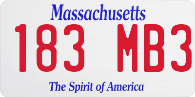 MA license plate 183MB3