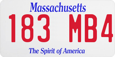 MA license plate 183MB4