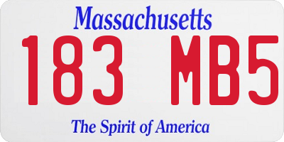 MA license plate 183MB5