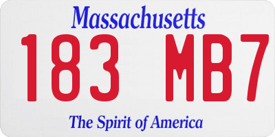 MA license plate 183MB7