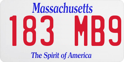 MA license plate 183MB9