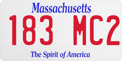MA license plate 183MC2
