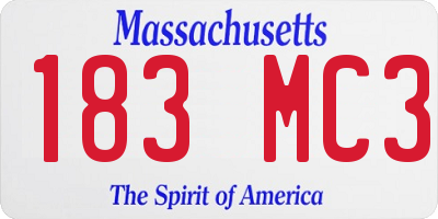 MA license plate 183MC3