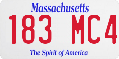 MA license plate 183MC4