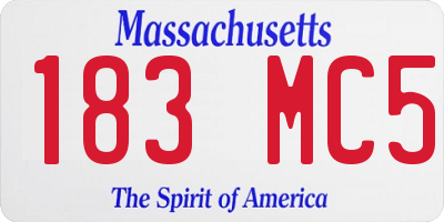 MA license plate 183MC5
