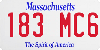 MA license plate 183MC6