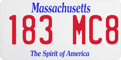 MA license plate 183MC8