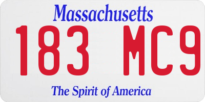 MA license plate 183MC9