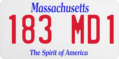 MA license plate 183MD1