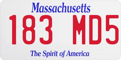 MA license plate 183MD5