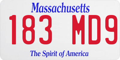 MA license plate 183MD9