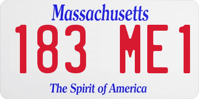 MA license plate 183ME1