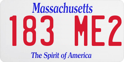 MA license plate 183ME2