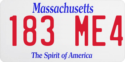 MA license plate 183ME4
