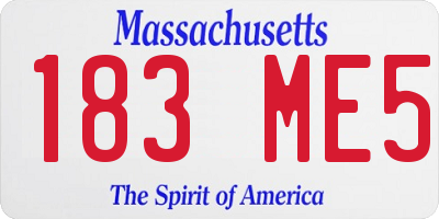 MA license plate 183ME5
