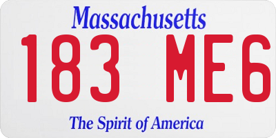 MA license plate 183ME6