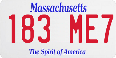 MA license plate 183ME7