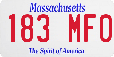 MA license plate 183MF0