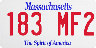MA license plate 183MF2