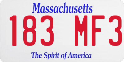 MA license plate 183MF3