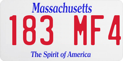 MA license plate 183MF4