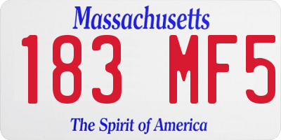 MA license plate 183MF5